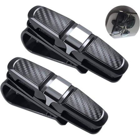 Bil solbrillerholder, 2-pak solbrillerholder til bil, solbriller