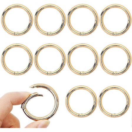 10 stk. 3,175 cm Indvendig Diameter Guld Nøgleringe Guld O Ring Klips Rund Karabinhage Nøglering Snap Kroge Spænder Nøglering Karabinhage Klips Kroge 