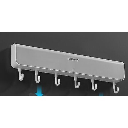 Seinään kiinnitettävä säilytysteline hyllylaatikko koukuilla