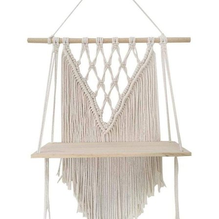 Veggmontert hylle Flytende hylle Trestativ Sving Hengevegg Hylle Håndvevd KLB