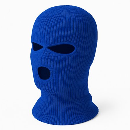 Blå røverlue – Strikket balaklava med holdning