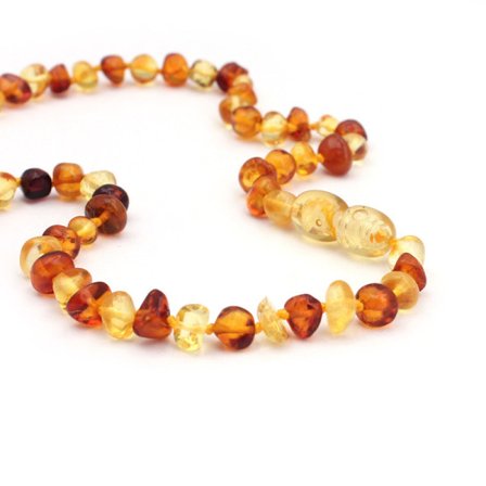 Raw Amber Necklace / Genuine Baltic Amber Necklace Made of Natural Unpolished Amber Beads 32cm