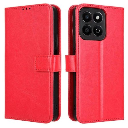 För Honor 200 Smart 5G/ Play 60 Plus 5G Ställfodral Läderplånbok Mobilskal Crazy Horse-Textur[qb]