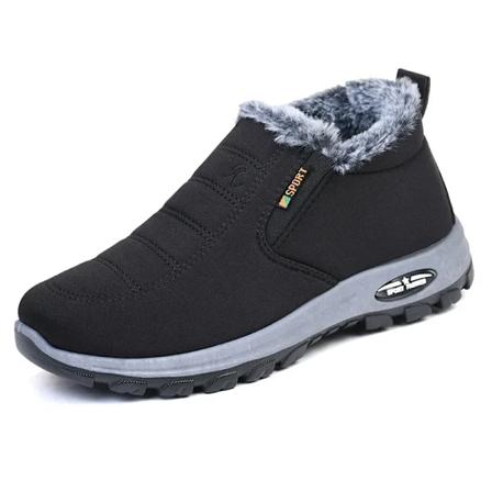 Vinter Snöskor Herr Casual Slip-on Ankelstövlar Varma Päls Bekväma Sneakers Halksäkra Botas Herrskor Zapatos Hombre2024 Female MX06 Black 38