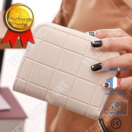 Plånbok - TD - PU-läder - Ljusbeige - Repfria - Mått 11x3x10cm