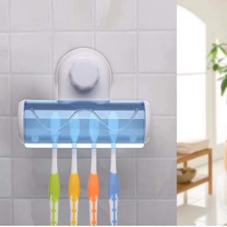 Plasttandborsthållare Sugkopp Tandborsthållare Hylla för Badrum