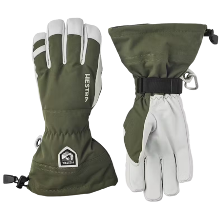 Hestra Army Leather Heli Ski 5 Finger Olive