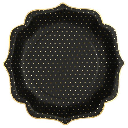 Paptallerkener Prikker Sort & Guld