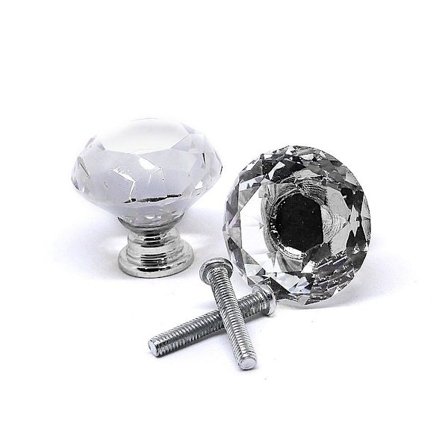 Knotter 2-pakning - Diamant / Krystall med sølvfot