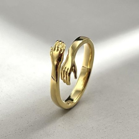 Guld, kramring personlighet Kreativ ring par av kramring, set med