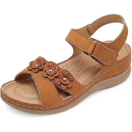 Kile-sandaler til kvinder Ankelrem Åben tå Sommersandaler Strand Bohemia Komfortable platform udendørs flade sko