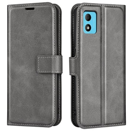 Hållbart konstläder TCL 305i fodral med plånbok - Silver/Grå