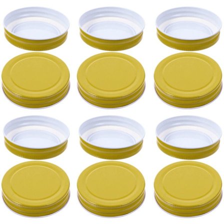 12-pak lufttætte låg af tinmetal til syltetøjsglas