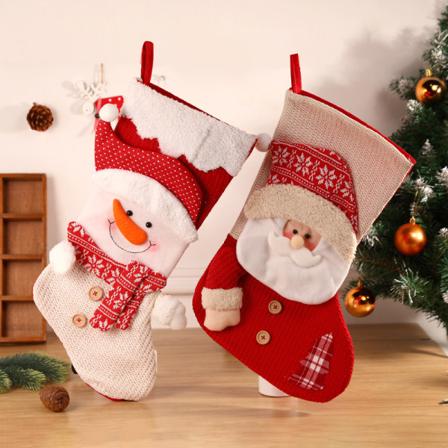 2 julstrumpor Presentpåse Dekoration Hängdekorationer Snowmansockor Hängande Kreativa dekorationer i olika storlekar