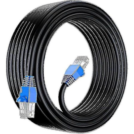 50m Cat6 Utendørs Vanntett Direkte Nedgravd Ethernet-kabel - UTP CCA 550MHz Svart 50 Meter Nettverkskabel