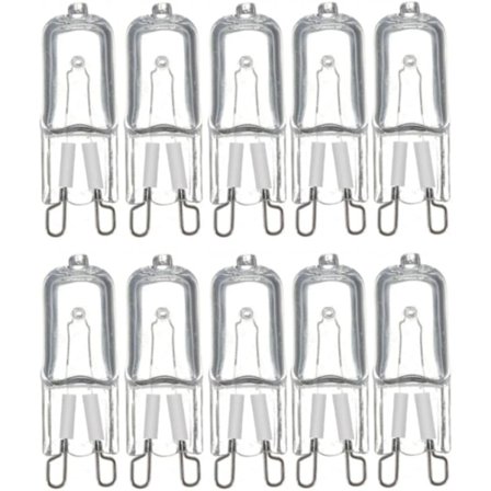 LED-lampe G9 230V - 25W/28W/40W (2800K Varm hvid), Energibesparende & Lang levetid - Pakke med 10 stk, Perfekt til loftslamper og køkkenbelysning