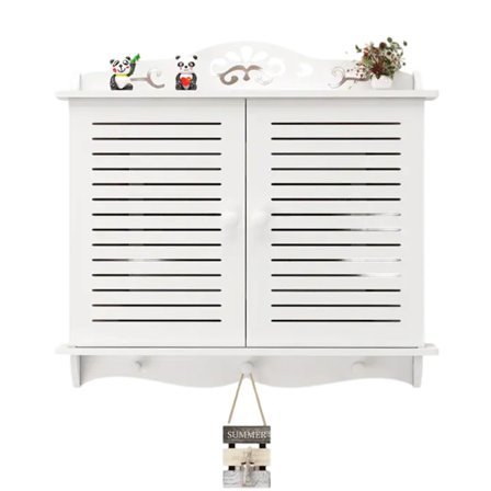 WiFi Oppbevaringsboks Veggfeste, Trådløs Ruter Oppbevaringshylle Skjul Rotete Kabler Og Ledninger, Moderne Minimalistisk Design Ruterorganisator for 