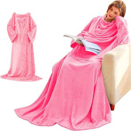 Tæppe med Ærmer Rosa