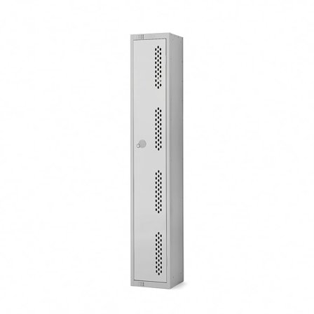 Elite perforated locker, 1 door, 1800x300x450 mm, grey