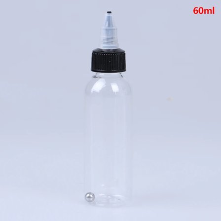 1 st Tom Flaska Behållare 30/60/120ml Återvinningsbar Klar Tatuering Airbrush Pigmentflaska