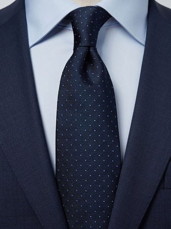 John Henric Men's Blaue & Hellblaue Gepunktete Krawatte Size 8