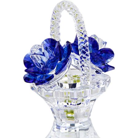 Kristallblomma Korg Figur Samlarobjekt Prydnad Heminredning T