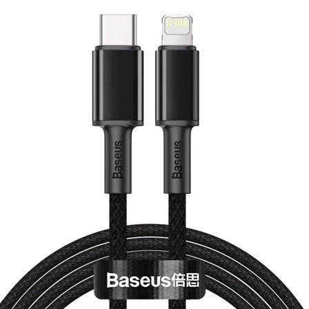 BASEUS USB cable USB Type C cable - Lightning fast charging Power Delivery 20 W 2 m black (CATLGD-A01)