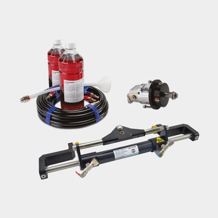 Hydraulisch besturingspakket Hydrodrive MF175-WTS, voor buitenboordmotoren tot 175 pk + stuurpomp + hydraulische slang + olie + cilinder + sleutelset