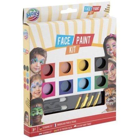Ansiktsmaling for barn - komplett sett med pensler, svamp og sminkeblyant