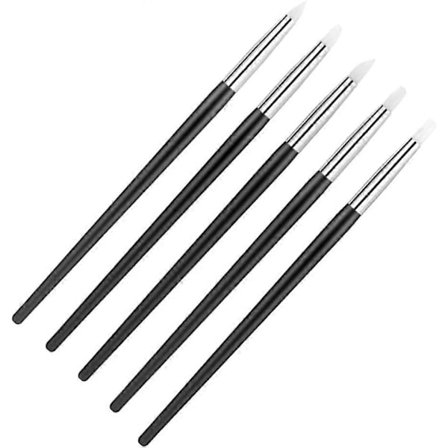 Silikonmålarpensel 5-pack Flexibel Silikonpenna Silikonpensel för Skulptur Modellering Silikonborste för Gravyr Målnings Manikyr