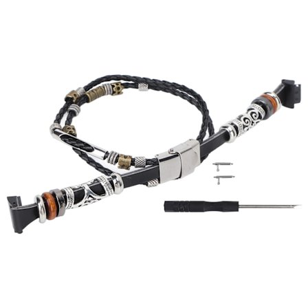 Pärlarmband i läder, retroflätad handledsrem, Fitbit Inspire-ersättning