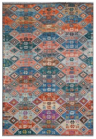 Berber Colourful Rug Hand Knotted 95X140 Dark Red/Dark Grey Afghanistan