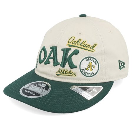 New Era - MLB - Beige - unconstructed - Cap - Oakland Athletics 9FIFTY Scatter Stone/Green Dad Cap - Hatstore
