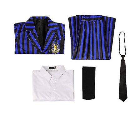 Keskiviikko Cosplay-asu Enid Sinclair pukeutuu aikuisille Lapset Nevermore Academy School Uniform Halloween Carnival -asu