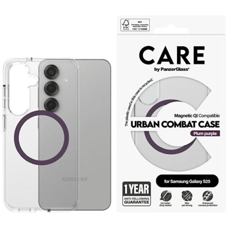CARE By PanzerGlass Mobilskal till Galaxy S25 MagSafe QI Urban Combat - Lila
