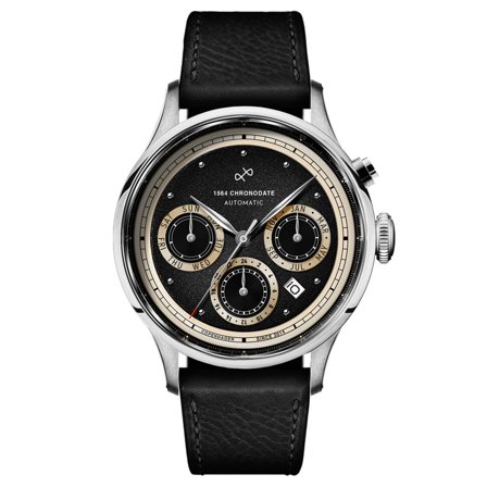 1564 Chronodate Automatic | Acero quirúrgico y negro para hombres - Relojes de pulsera