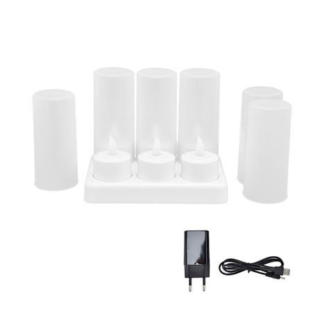 LED Varm Hvid Tea Light Lys til Bryllupsfest Bord Spisestue 100-240V EU Stik