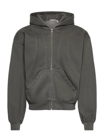 Weekday Loose Fit Blocked Zip Hoodie - Grey - XL