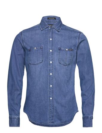 Shirt Shirts Denim Shirts Blå Replay*Betinget Tilbud