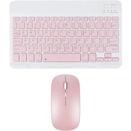 Trådlöst tangentbord och mus - Uppladdningsbart smalt Bluetooth-tangentbord och mus-set, tyst Bluetooth-mus, sladdlöst tangentbord kompatibelt