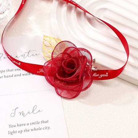 2kpl Morsian ranne Flower Rose Rannekoru PUNAINEN