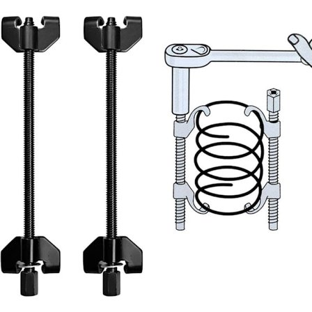 Set med 2 fjäderspännare med 4 klor för fjädringsdjup upp till 370 mm