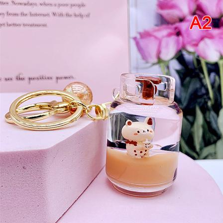Tecknad Oljad Pearl Milk Tea Cup Bear Nyckelring