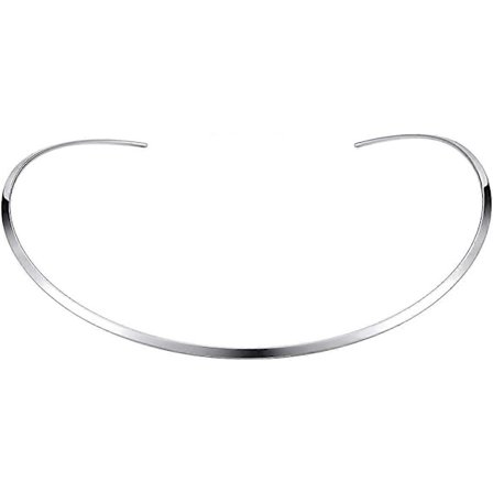Ruostumattomasta teräksestä valmistettu hopeinen choker-kaulakoru naisille