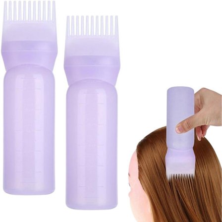 2-pak Hårfarve Rod Kam Applikator Flaske, Gradient Hårfarve Rod Applikator, Lilla