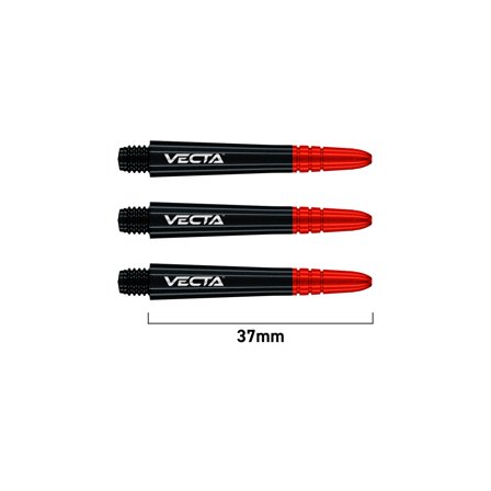 Winmau Vecta Shafts 2025 Aluminum Dart Shafts 37mm Intermediate Red/Black 6 Pcs Polycarbonate Flights Accessories