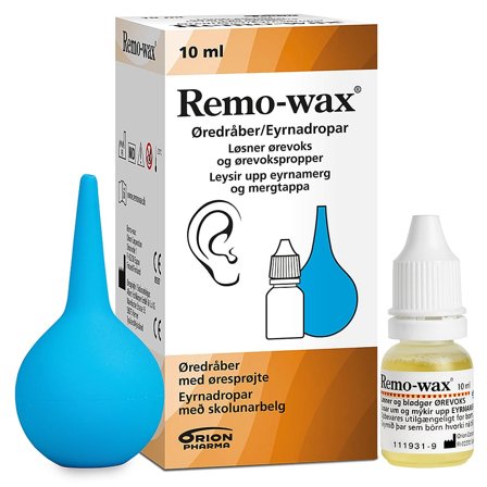 Remo-wax Øredråber m. sprøjte 10 ml, Medicin & Pleje, Ører, Ørerens