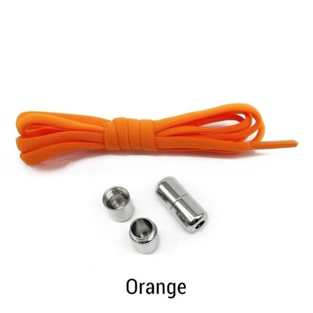 Sko snørebånd uden knuder til børn/voksne sportssko, løbesko, elastiske sko snørebånd, (inklusive sko snørebånd, metalspænder) orange orange