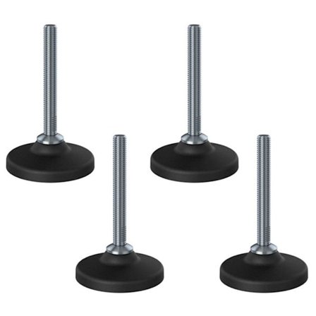 rakennustyömaalaitteet ruostumaton tasoitusjalka M12x100 AISI 304 / A2 muovijalustalla 50 mm