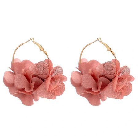 【PP】Hængende blomsterøreringe til piger Pink